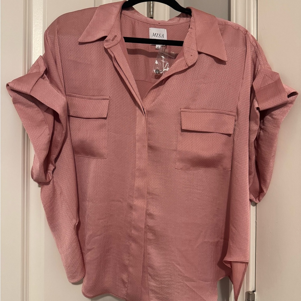 Misa Los Angeles Dusty Rose Button Down Shirt